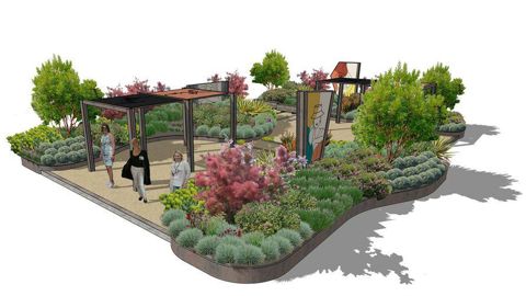 Jardin “Meeting the senses”, à Juan-les-Pins (06). Festival des jardins de la Côte d’Azur 2021. ©Kairi Meos